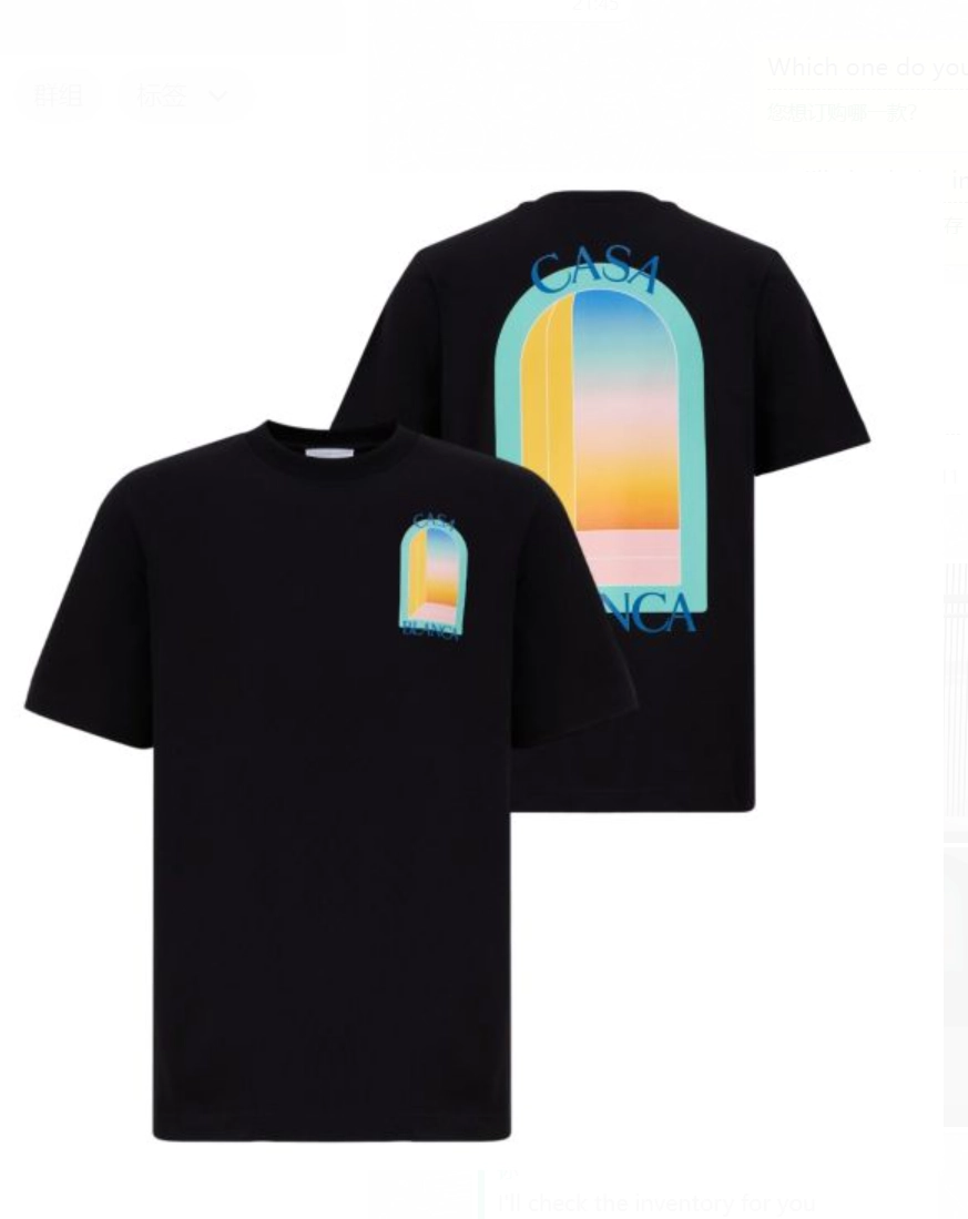 CASA BLANCA Archway Gradient Print Black T-Shirt