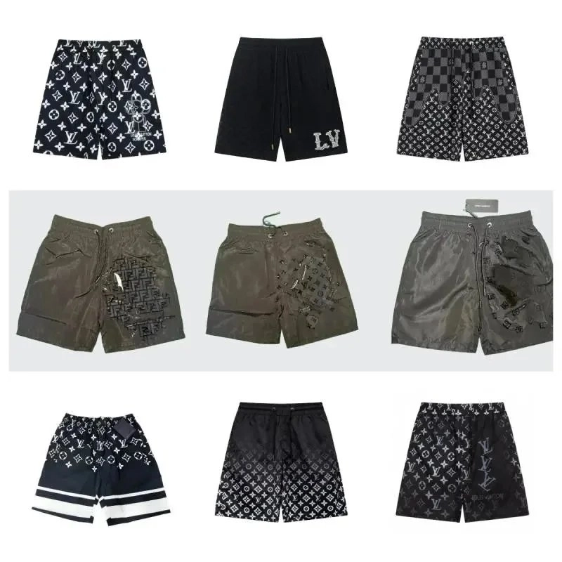 Louis Vuitton Monogram Print Swim Shorts Black White