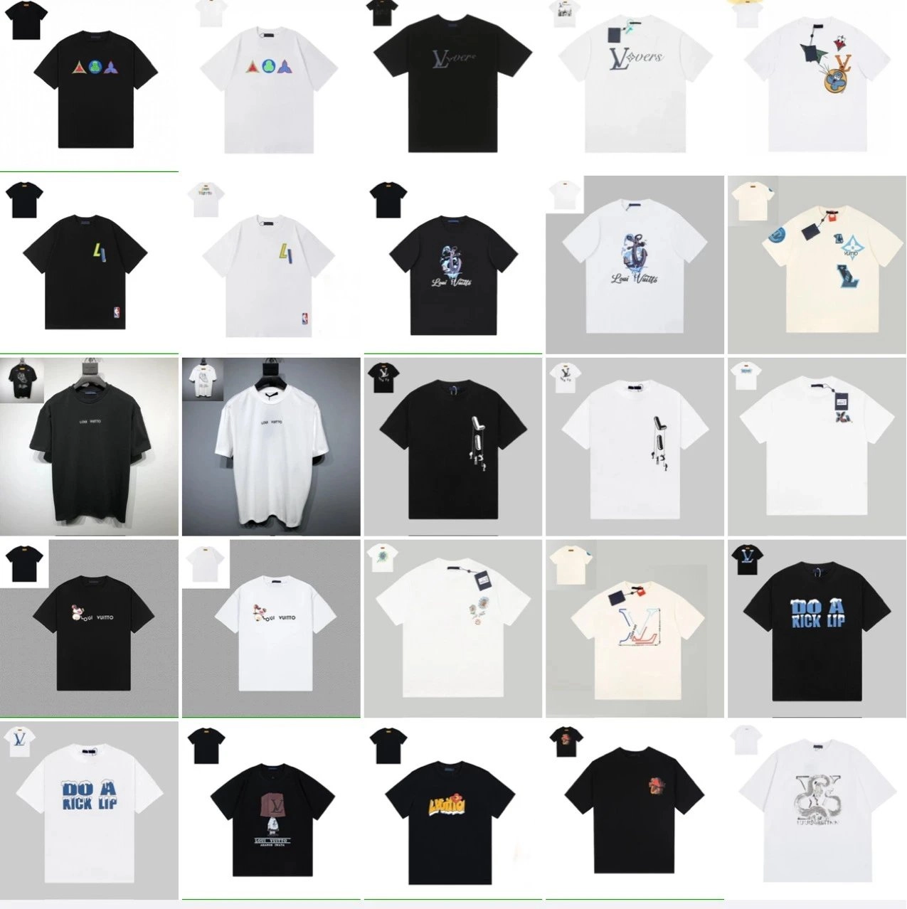 Louis Vuitton LV Lovers Graphic T-Shirt Black Embroidered Logo