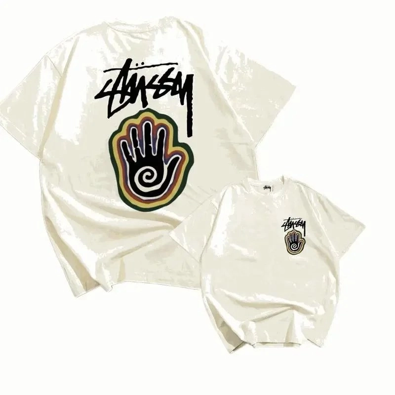 Stussy Hamsa Hand Graphic T-Shirt - Off-White Glossy Finish