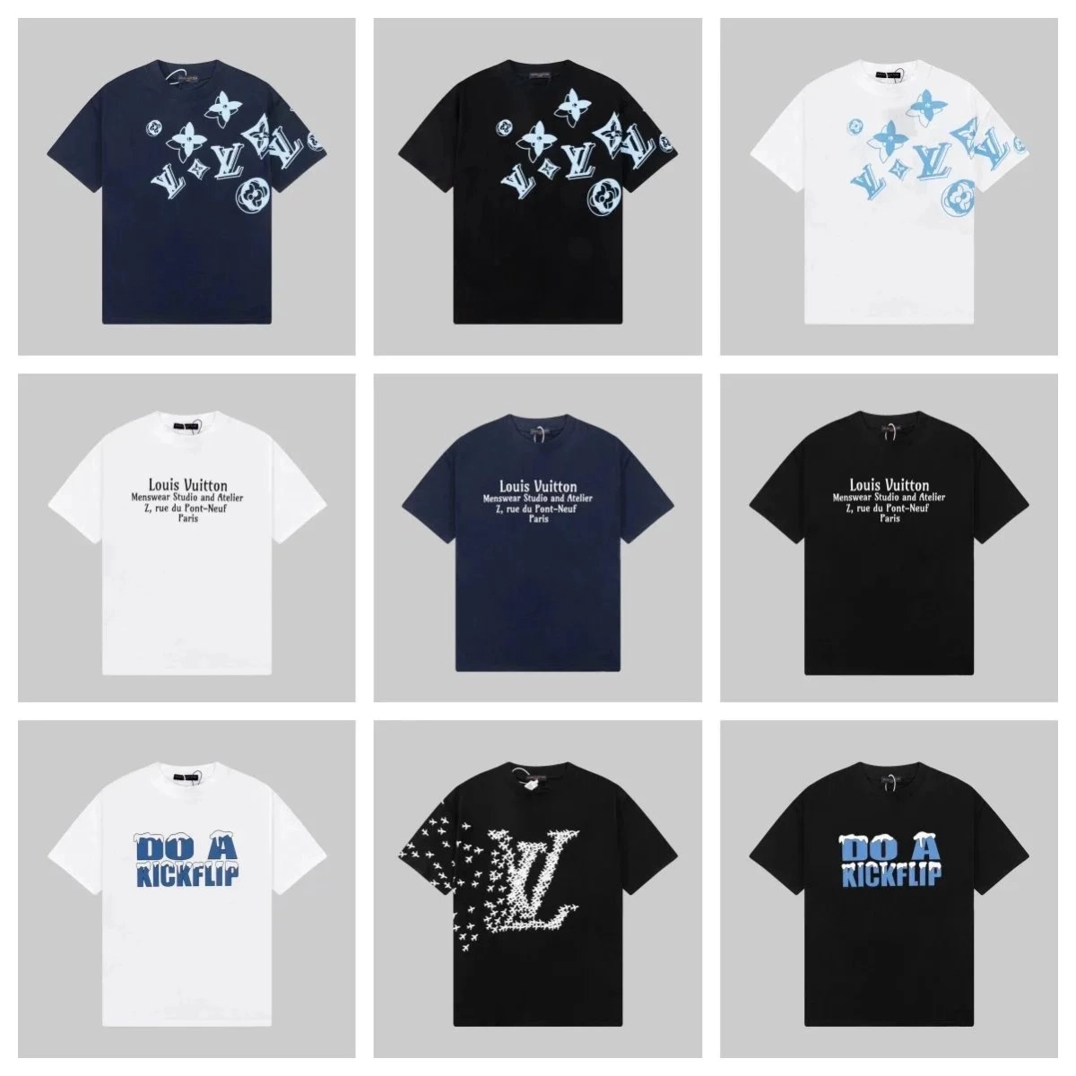 Louis Vuitton Monogram Scatter Print T-Shirt Navy Blue