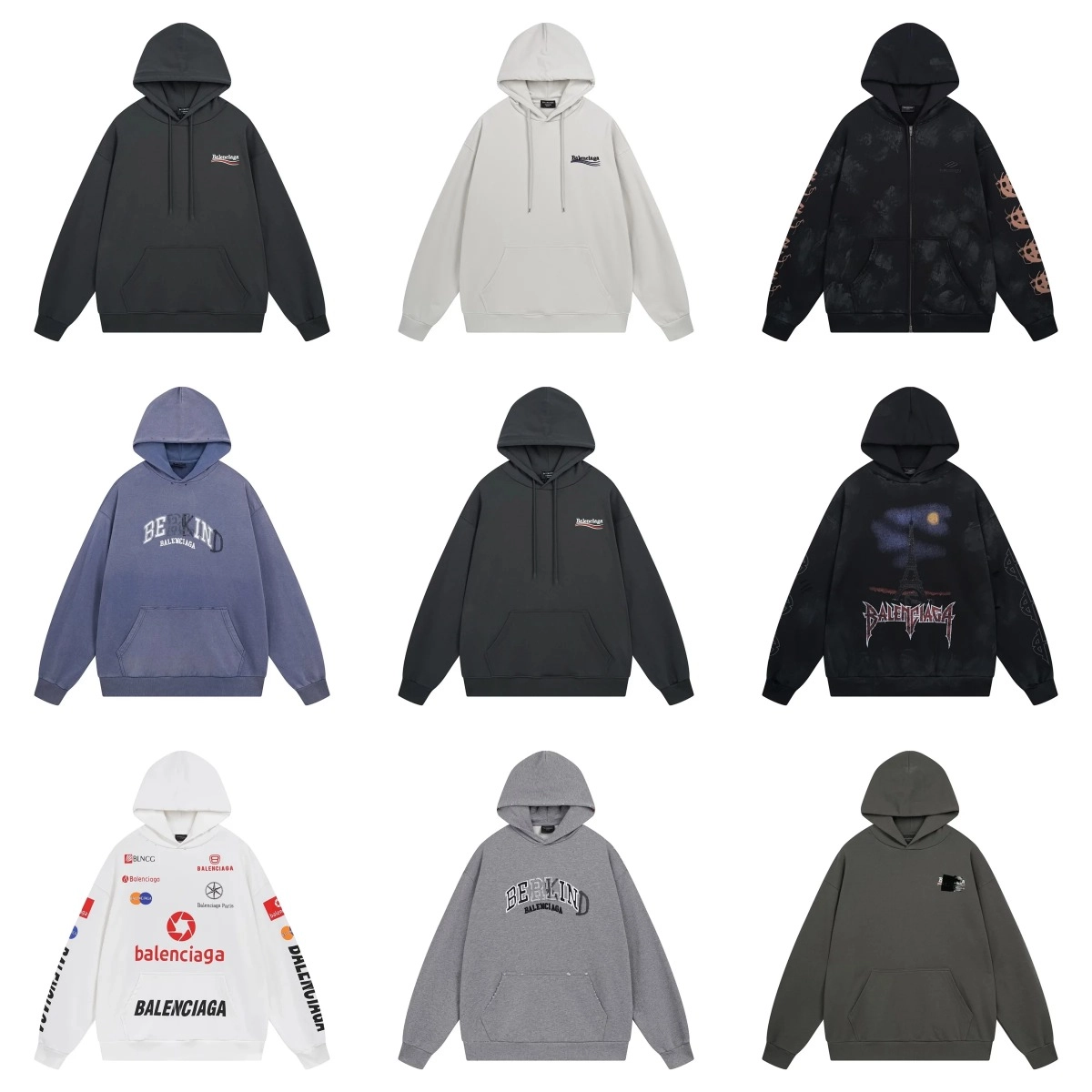 Balenciaga Berlin Arch Hoodie Charcoal Grey Oversized Fit