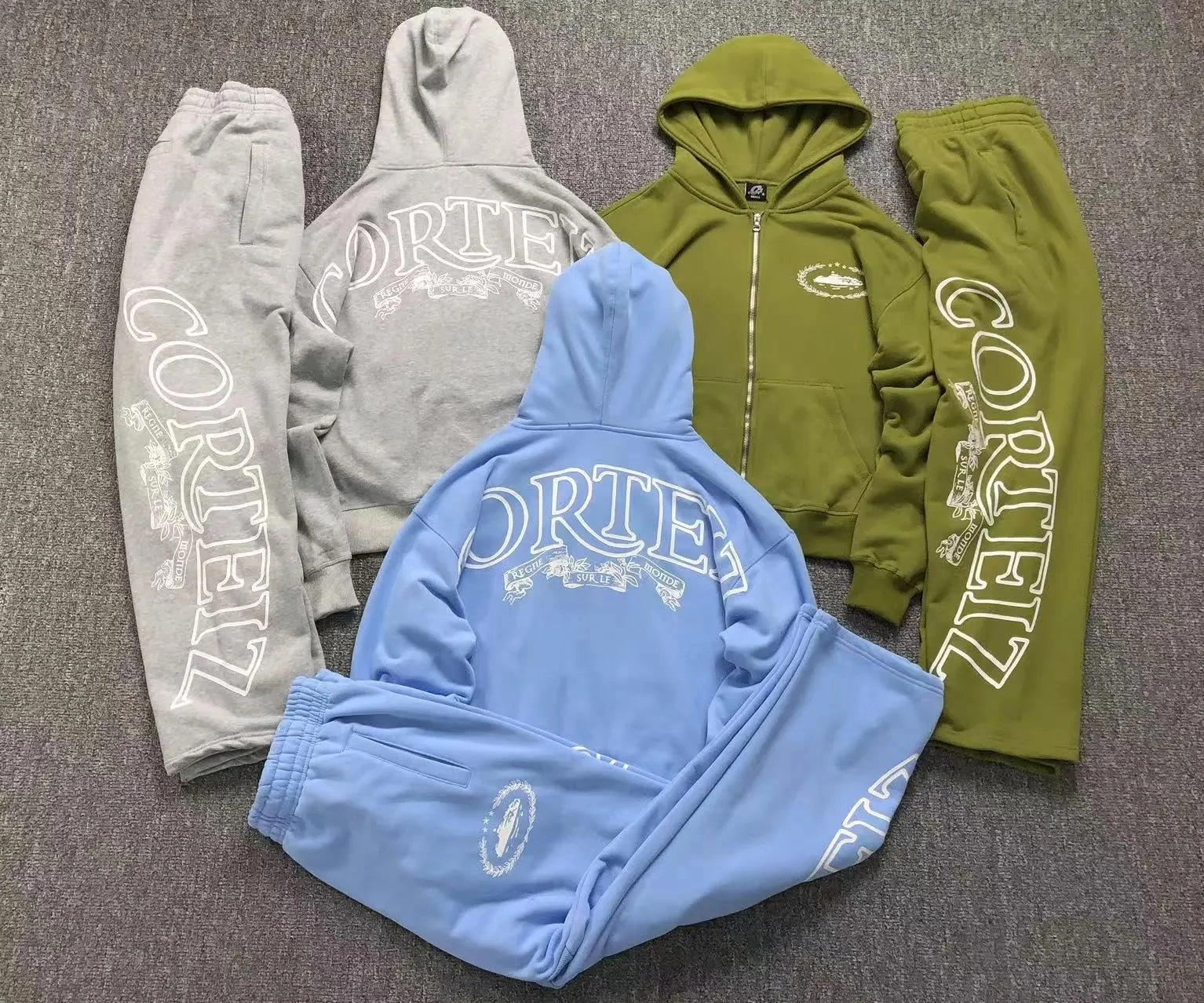 CORTEIZ Oversized Hoodie and Jogger Set - Light Blue
