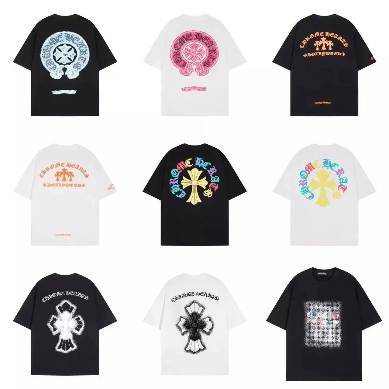 Chrome Hearts Cross Logo Oversized T-Shirt - Black White Pink