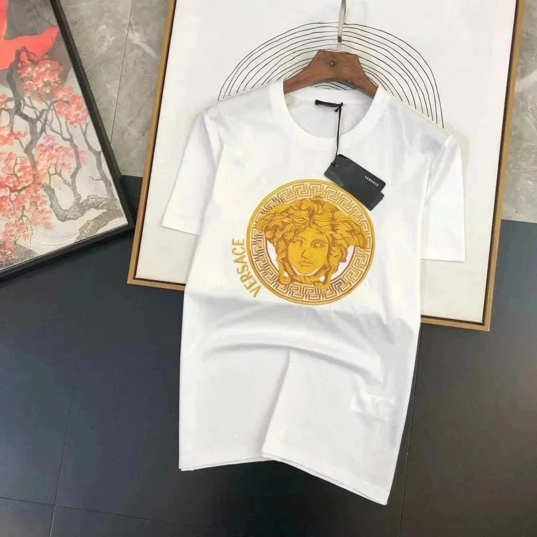Versace Medusa Head Logo White Cotton T-Shirt