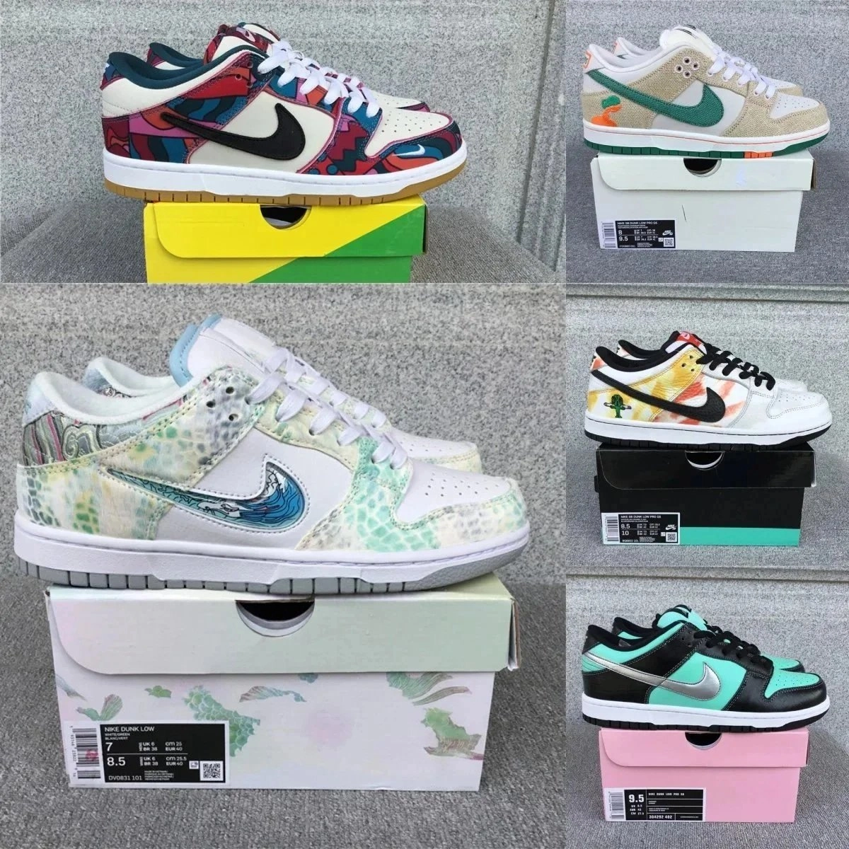 Nike Dunk Low Multicolor Abstract Pattern Skate Shoes