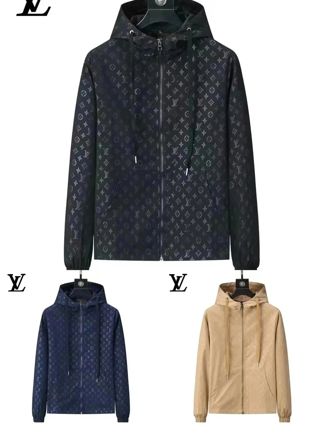 Louis Vuitton Monogram Print Hooded Windbreaker Jacket