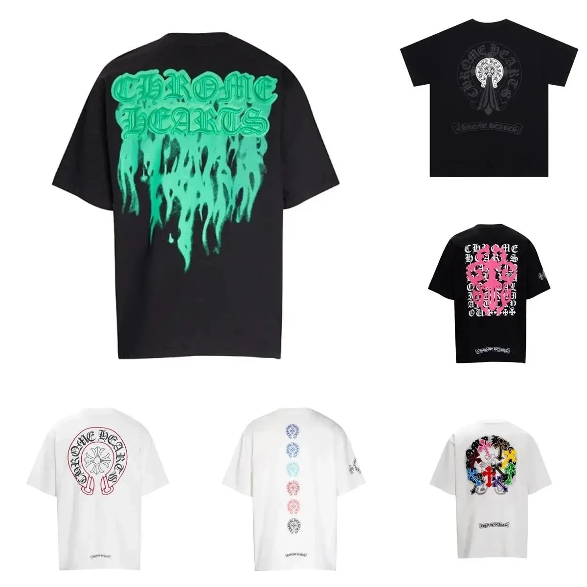 Chrome Hearts Dripping Green Logo Oversized T-Shirt Black