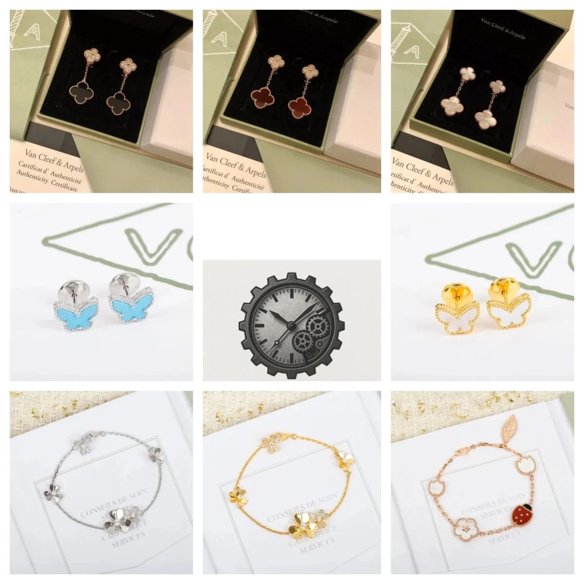 Van Cleef & Arpels Alhambra Four-Leaf Clover Earrings Rose Gold Onyx