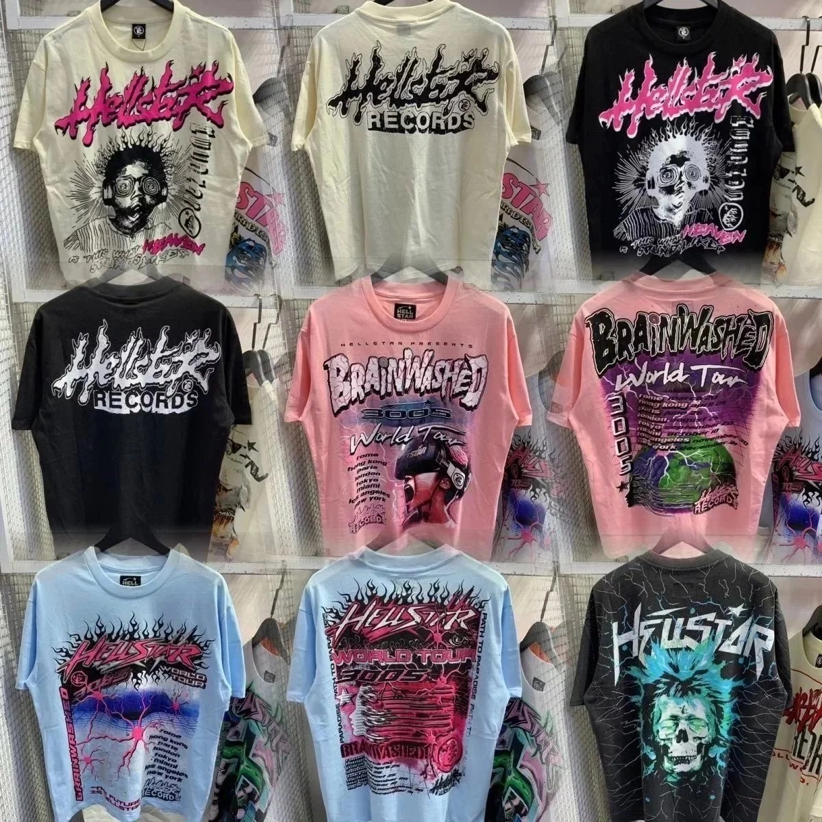 Hellstar Brainwashed World Tour 2005 Graphic T-Shirt Pink