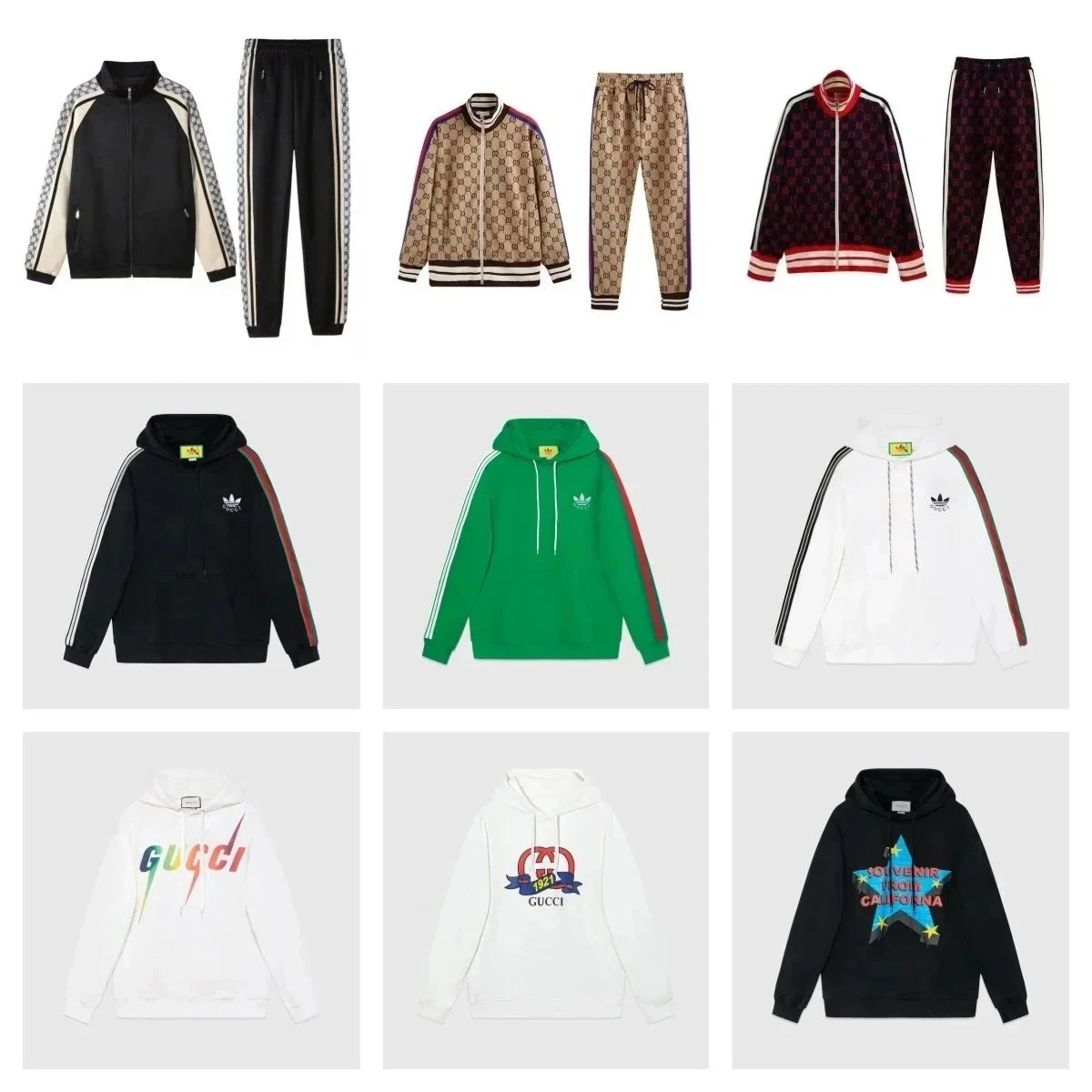 Gucci x Adidas Collaboration Hoodie - Rainbow Logo White