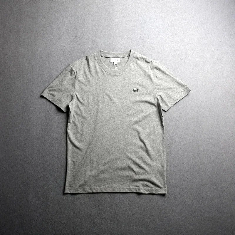 Lacoste Classic Crew Neck T-Shirt Heather Gray with Crocodile Logo