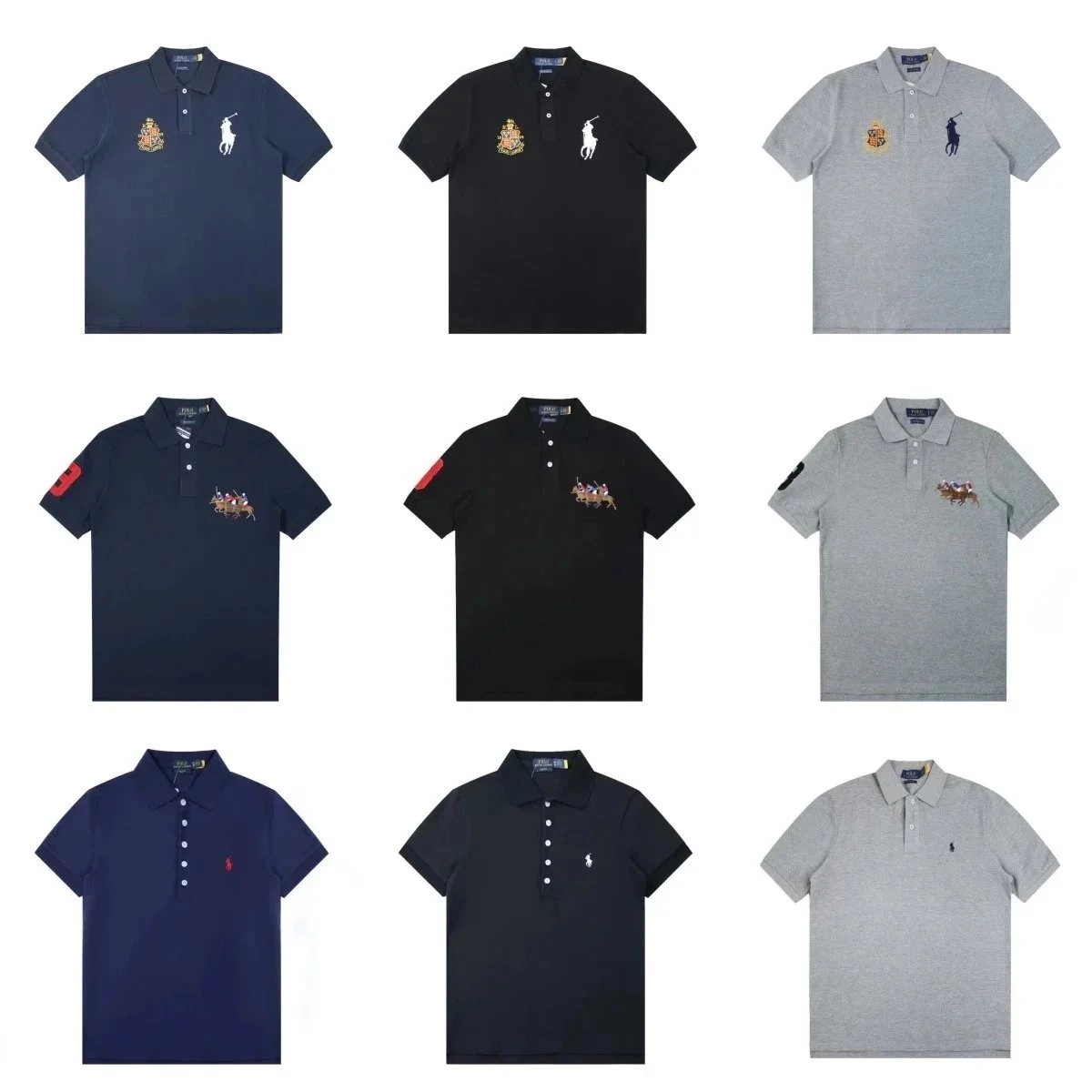 Polo Ralph Lauren Big Pony Polo Shirt Navy Blue Embroidered Crest
