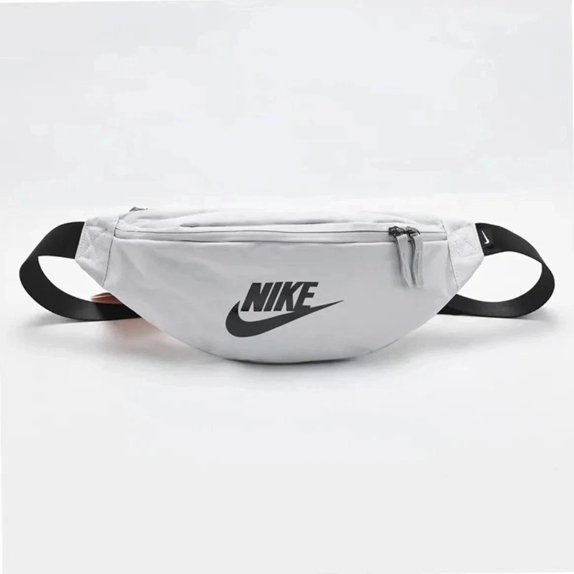 Nike Heritage Futura Waist Pack - Light Gray with Black Swoosh