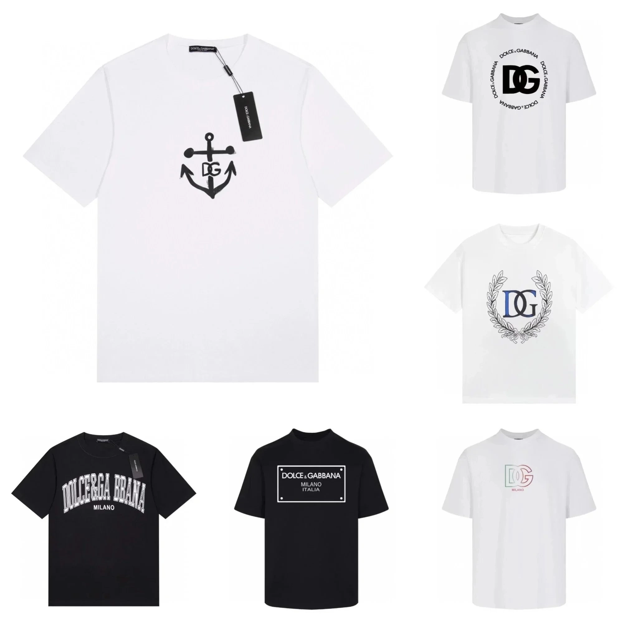 Dolce & Gabbana Anchor Logo White T-Shirt with DG Monogram