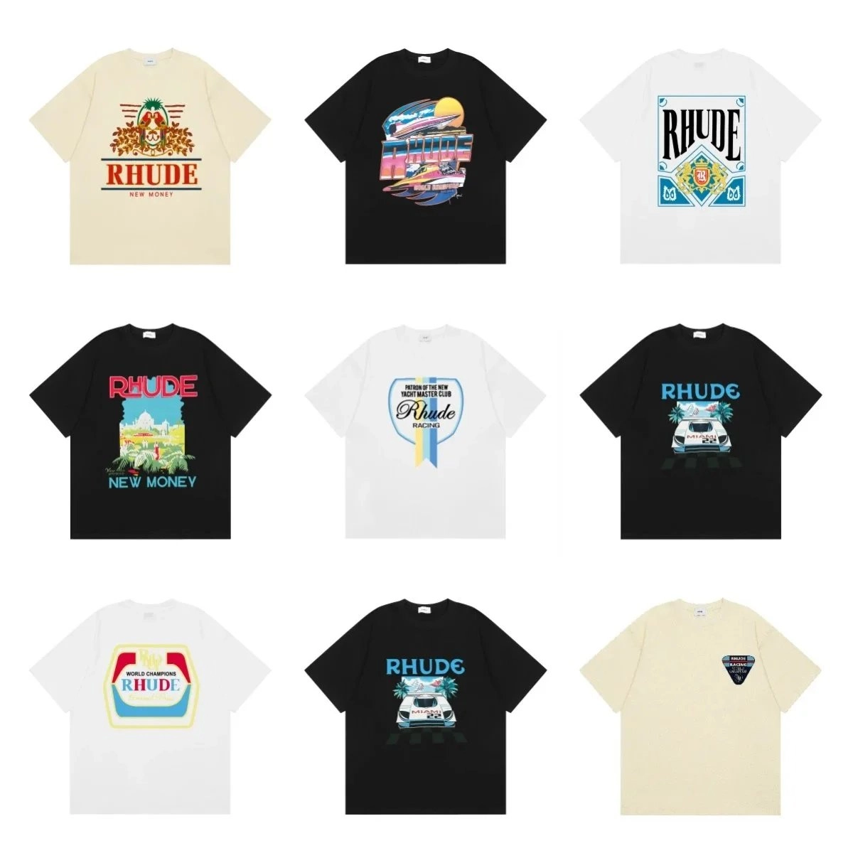 RHUDE New Money Palm Tree Graphic T-Shirt Black