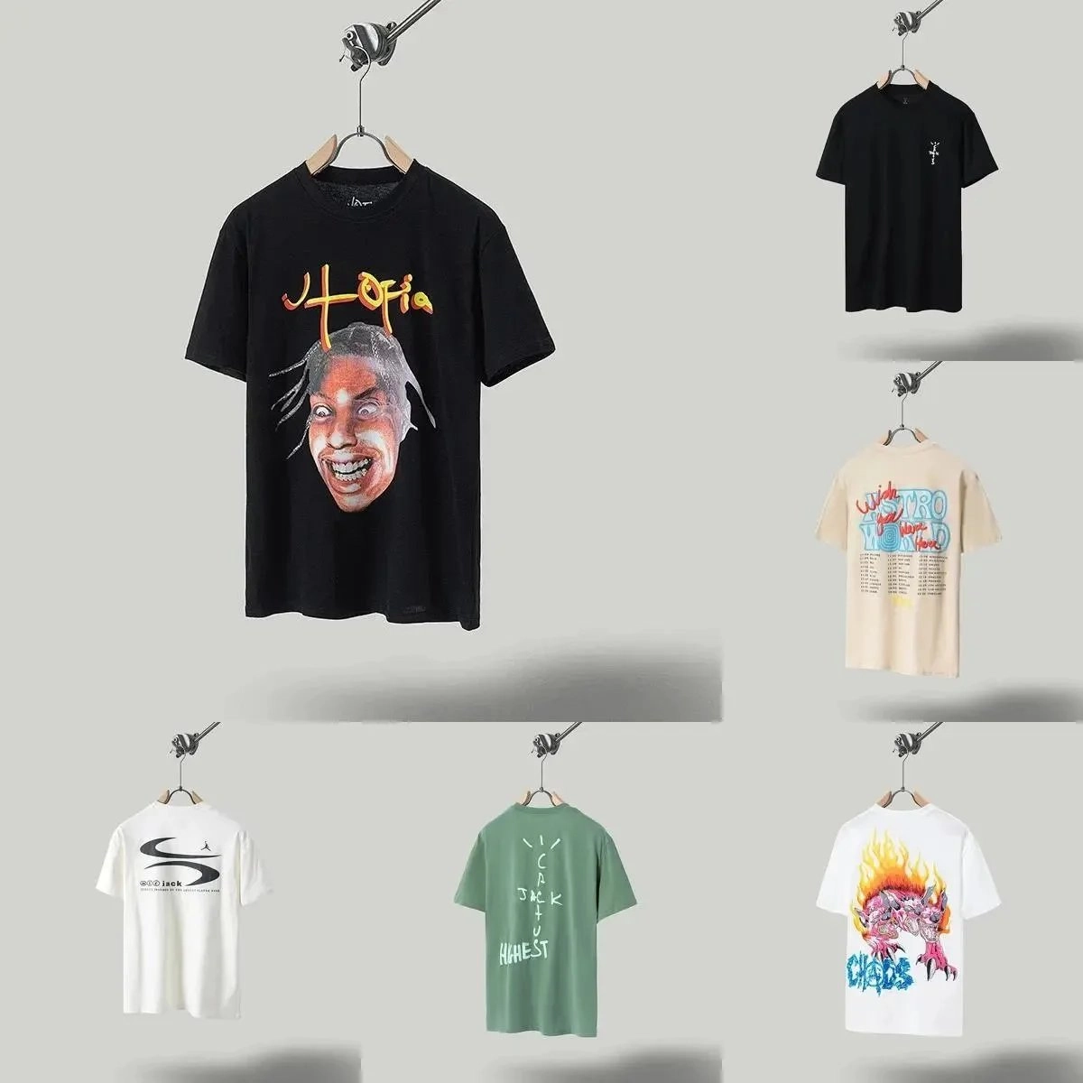 Travis Scott Utopia Graphic Tee Black Face Print