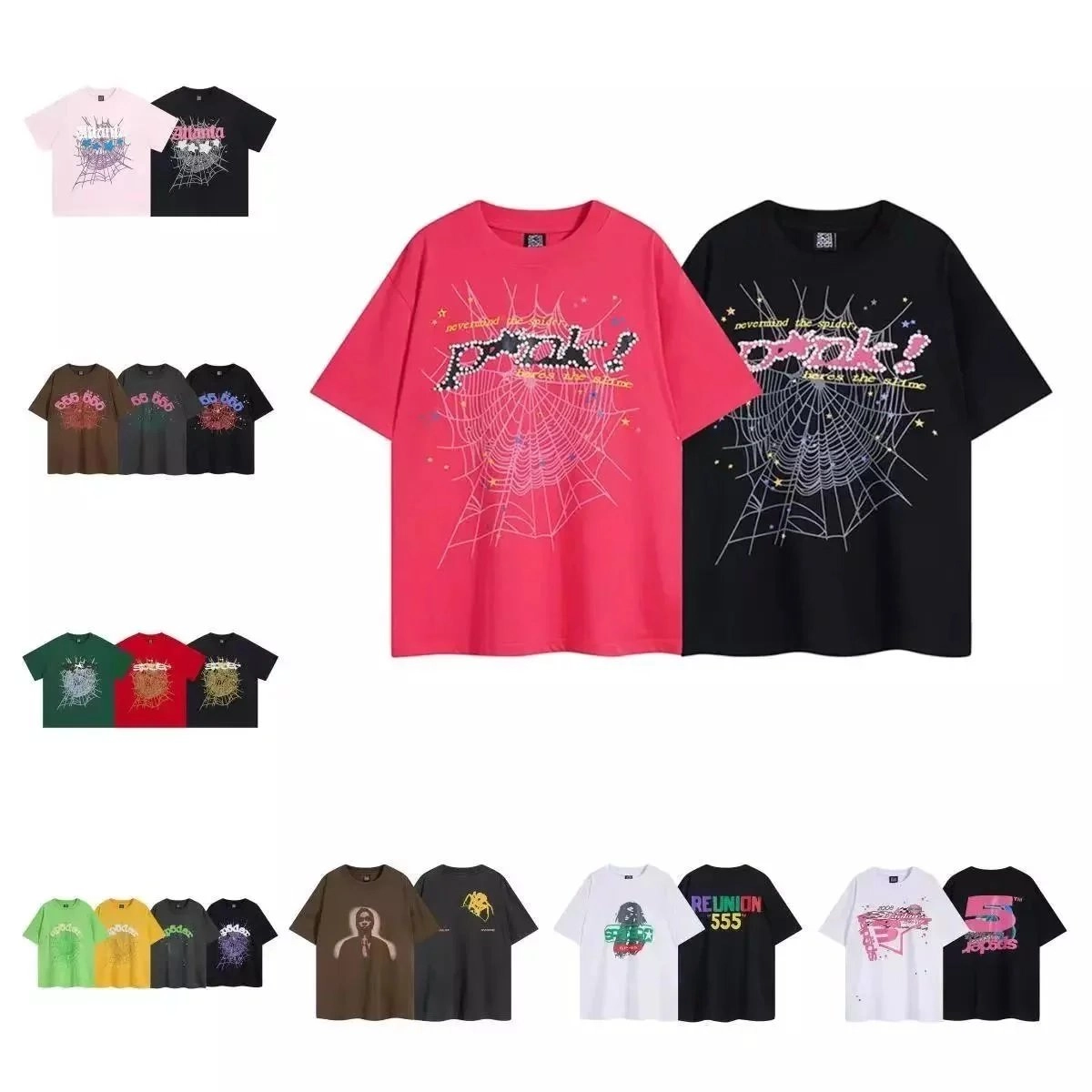 Pink! Spider Web Graphic Oversized T-Shirt - Hot Pink