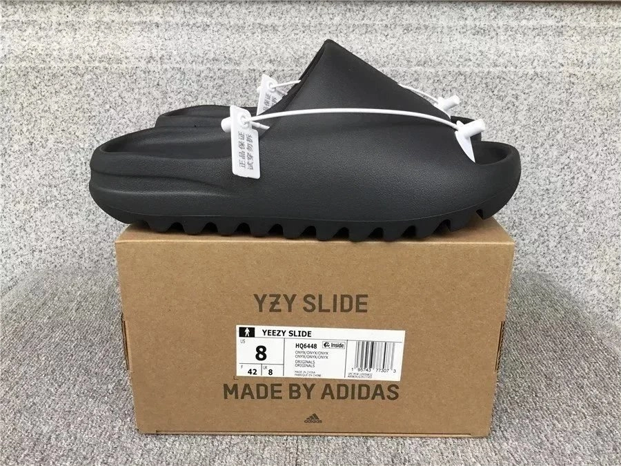 Adidas Yeezy Slide Black with White Strap