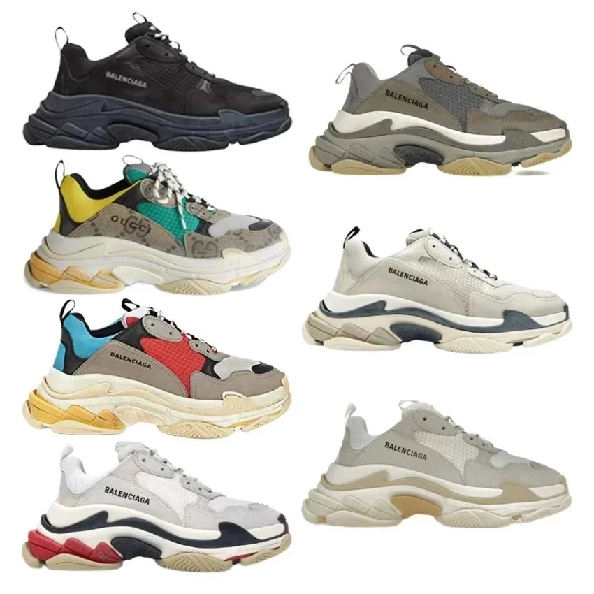 Balenciaga Triple S Chunky Sneaker Black Mesh Sole