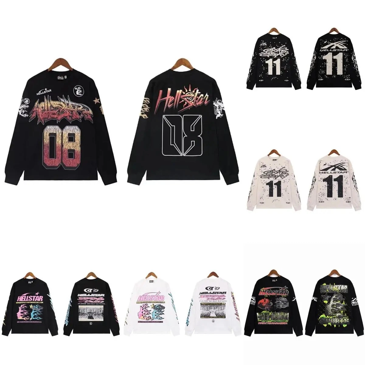 HELLSTAR 08 Graphic Long Sleeve Tee Black Gradient Print