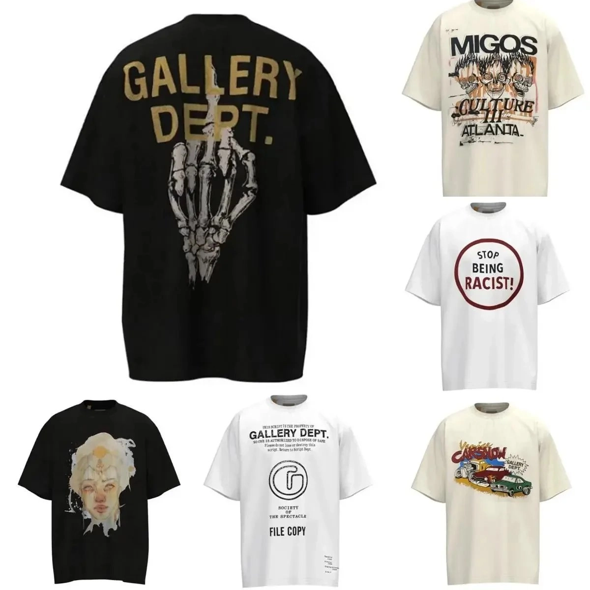 Gallery Dept Skeletal Hand Oversized Black T-Shirt