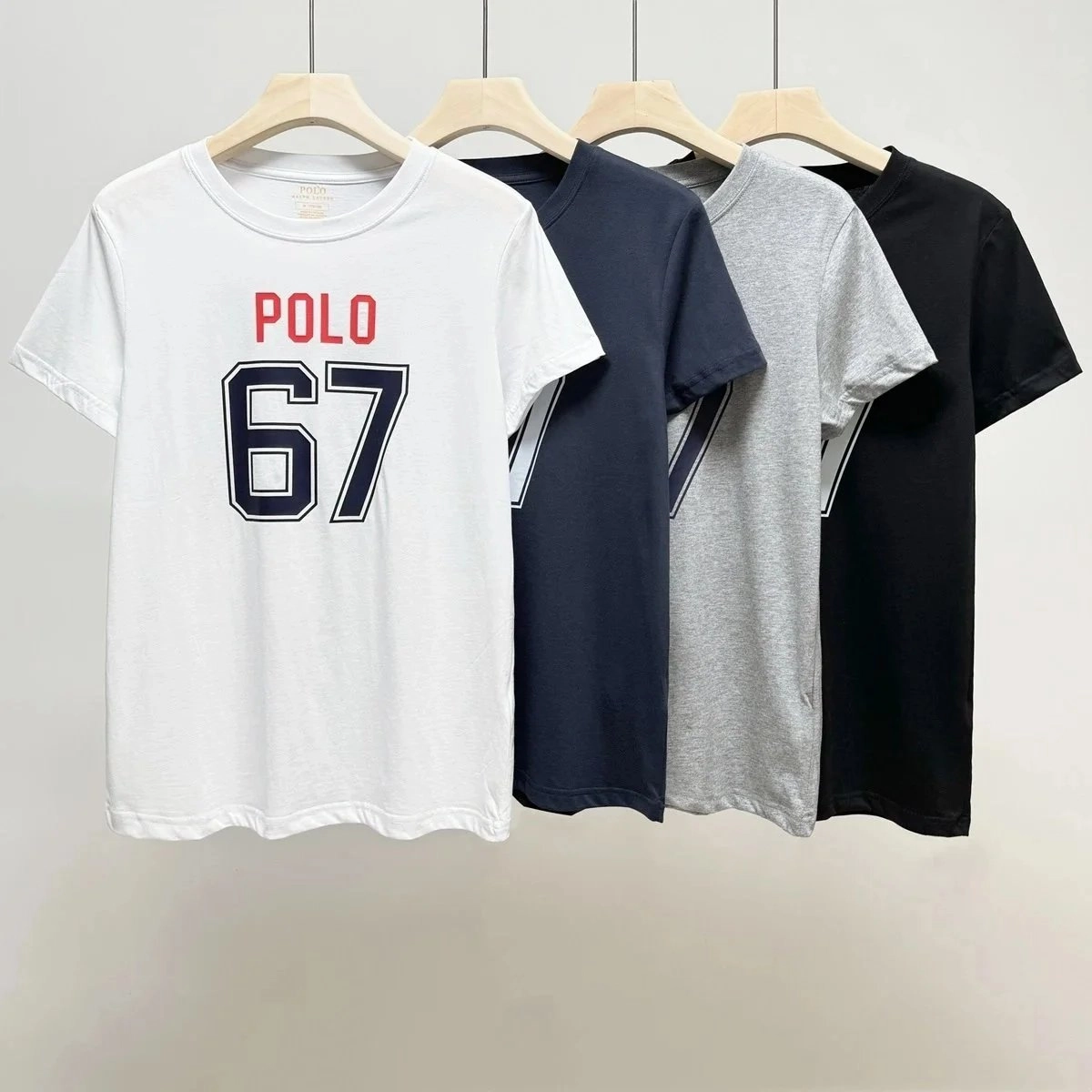 Polo 67 Graphic Print Cotton T-Shirt - White Navy Gray Black