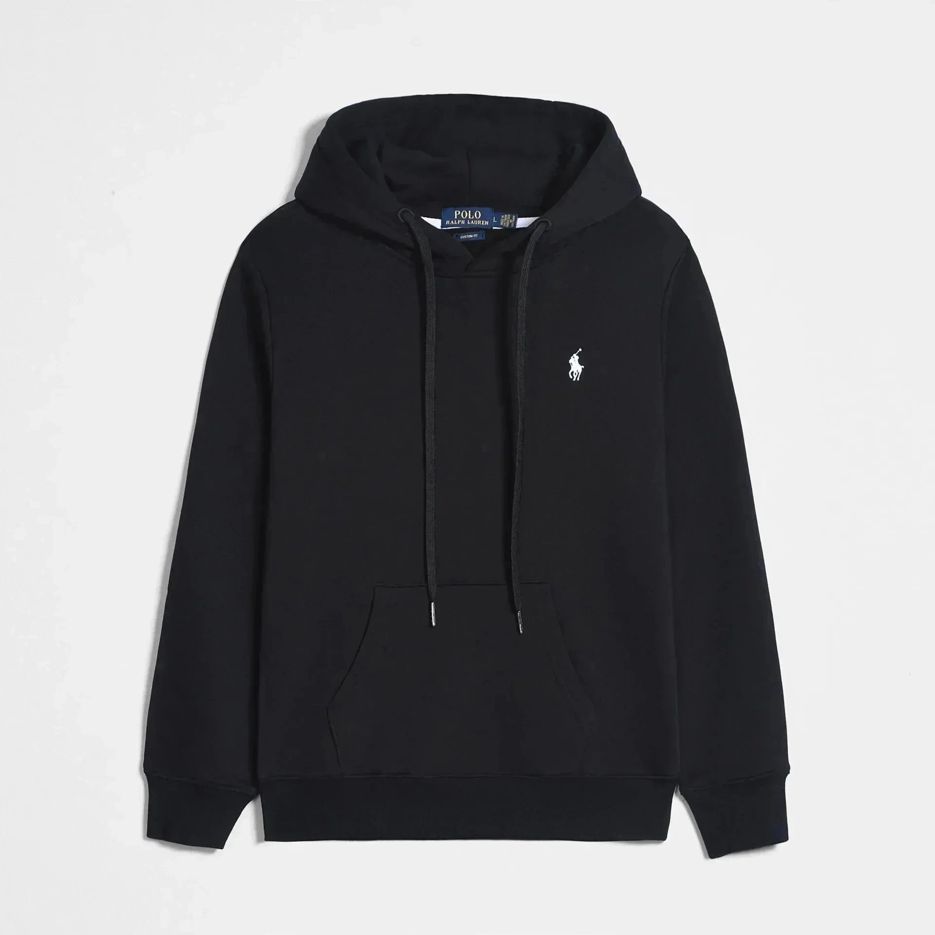 Polo Ralph Lauren Classic Black Hoodie with White Pony Logo