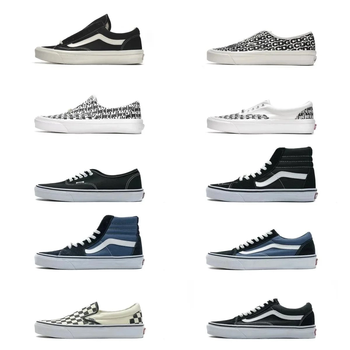 Vans Old Skool Black White Checkerboard Slip-On Skate Shoes
